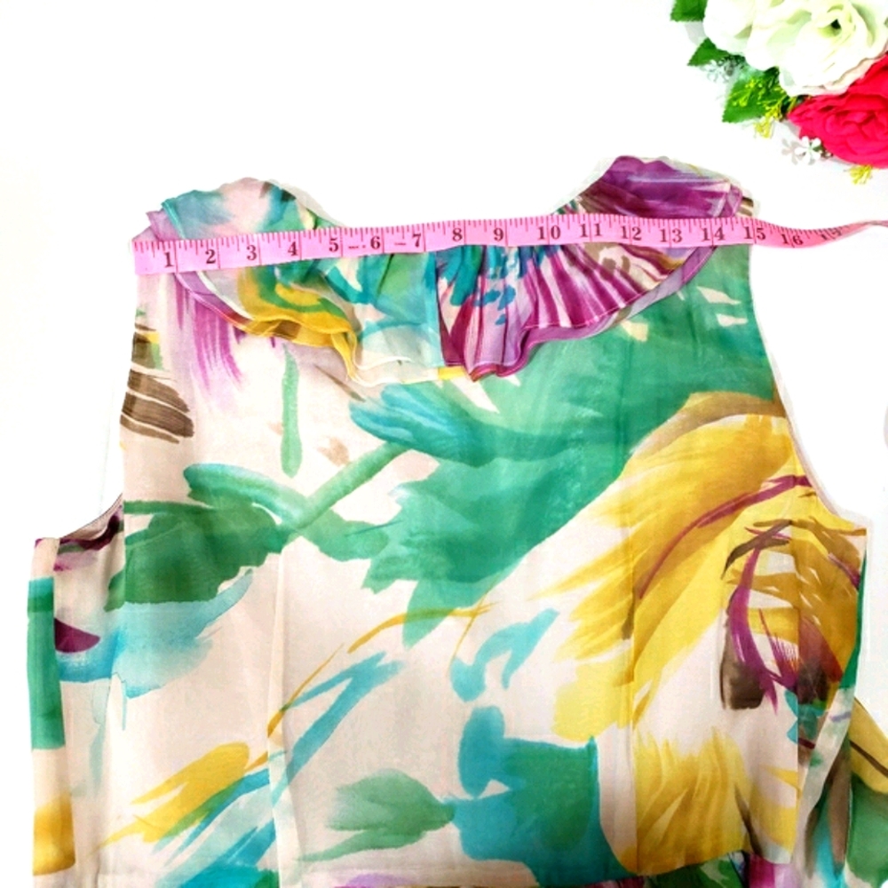 Jones New York Dress floral, 100% Silk - Picture 11 of 16